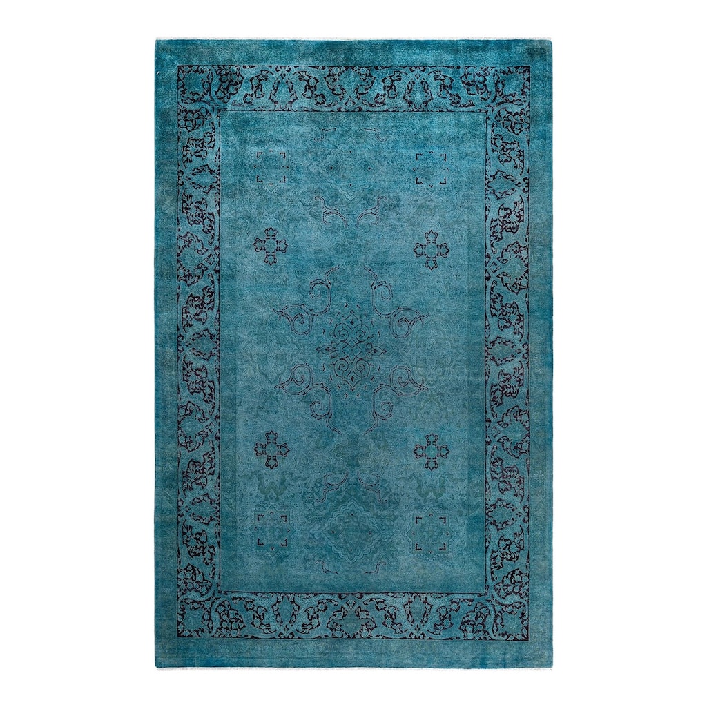 Contemporary Overdyed Wool Hand Knotted Area Rug - 6' 1" x 9' 7"