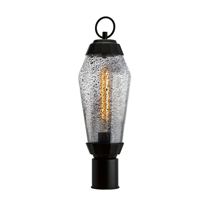 Atlas Lighting Lyrids Inclusion Glass and Metal Lantern Outdoor Post ...