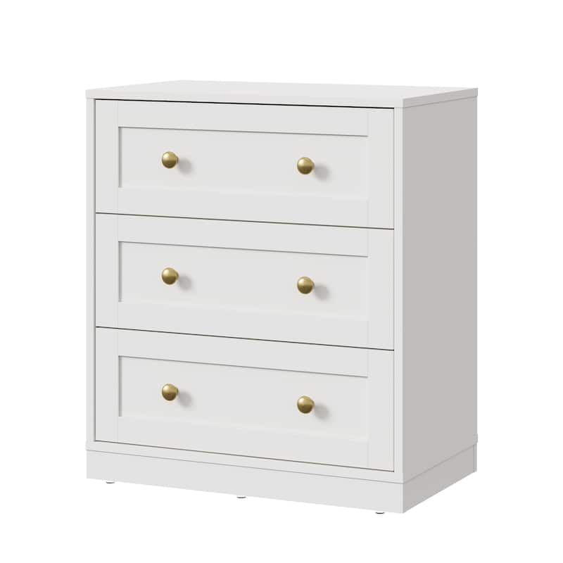 Modern Night Stand Set of 2 with 3 Drawers