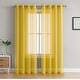 preview thumbnail 71 of 117, HLC.me 2 Piece Semi Sheer Voile Window Curtain Drapes Grommet Top Panels Bedroom, Living Room - Set of 2 panels