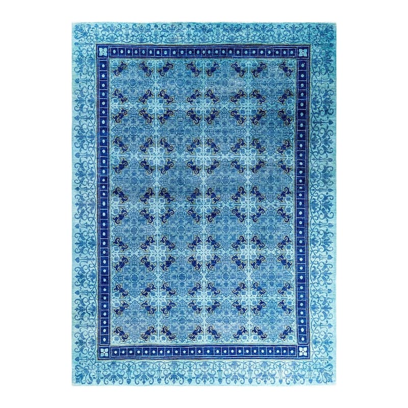 Contemporary Overdyed Wool Hand Knotted Area Rug - 9' 2" x 11' 5"