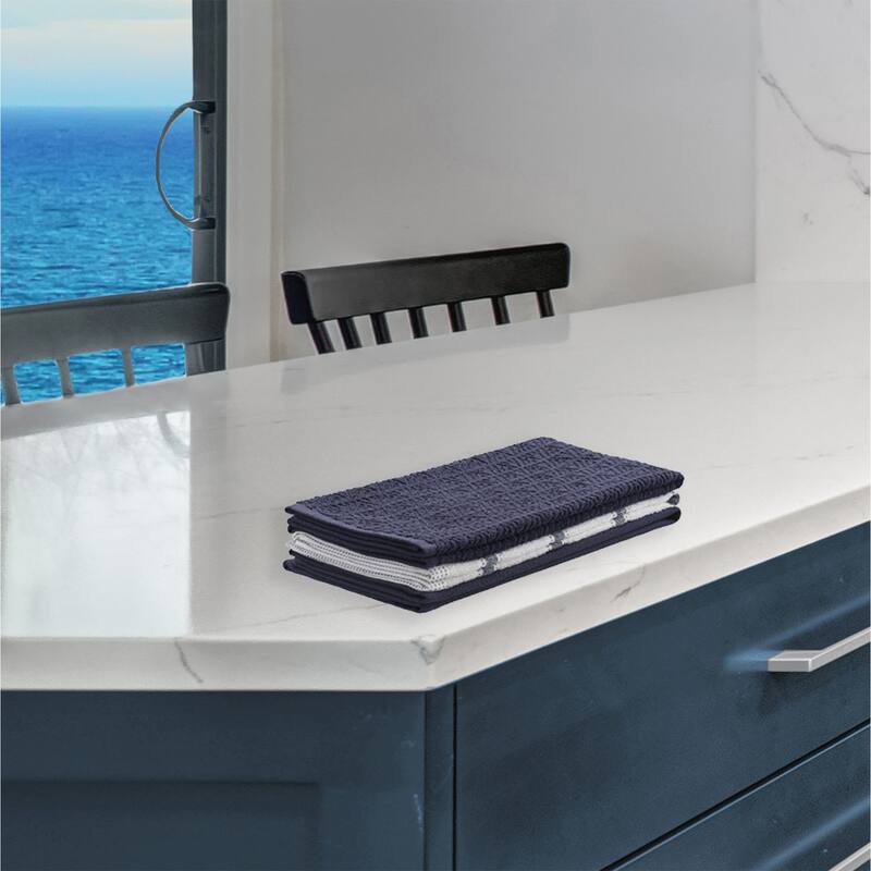 Nautica Home Cotton Classics Textured 18" x 28" 3 Piece Kitchen Towel Set