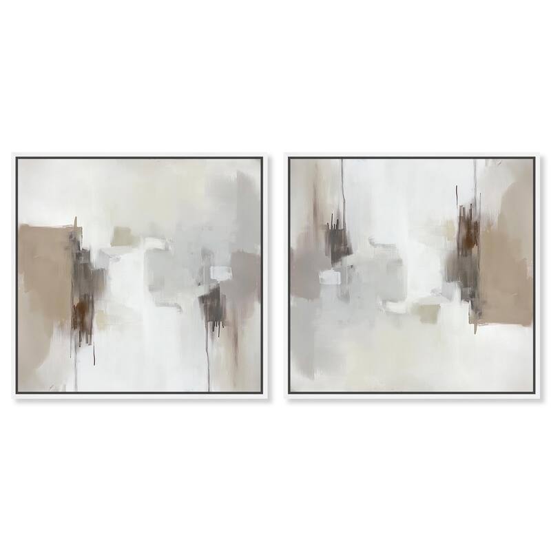 Watercolor Horizon Canvas by Art Remedy - 10" x 15" - Silver