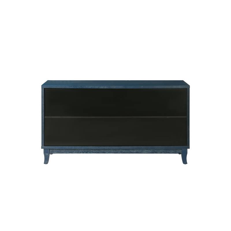 Rattan Sideboard Buffer Cabinet, Accent Storage Cabinet With 4 Rattan Doors, Modern Storage Cupboard Console Table