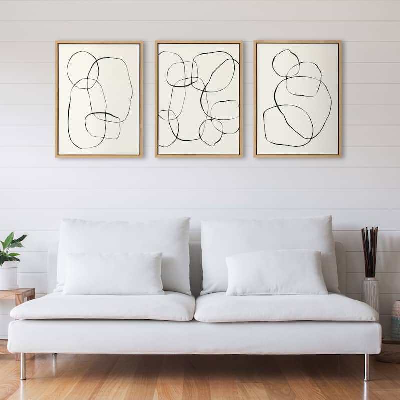 Kate and Laurel Sylvie Circles Framed Canvas by Teju Reval
