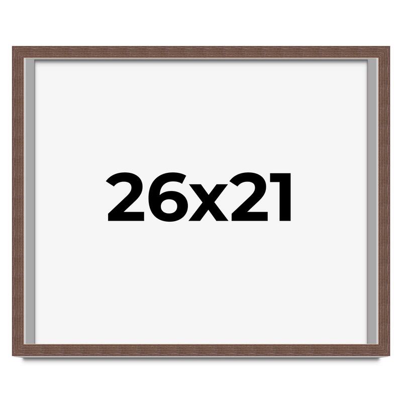 26x21 Shadow Box Frame Brown | 1.125 inches Deep Real Wood Rustic