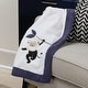 preview thumbnail 6 of 5, Lambs & Ivy Jungle Party White/Navy Monkey Soft Fleece Baby Blanket