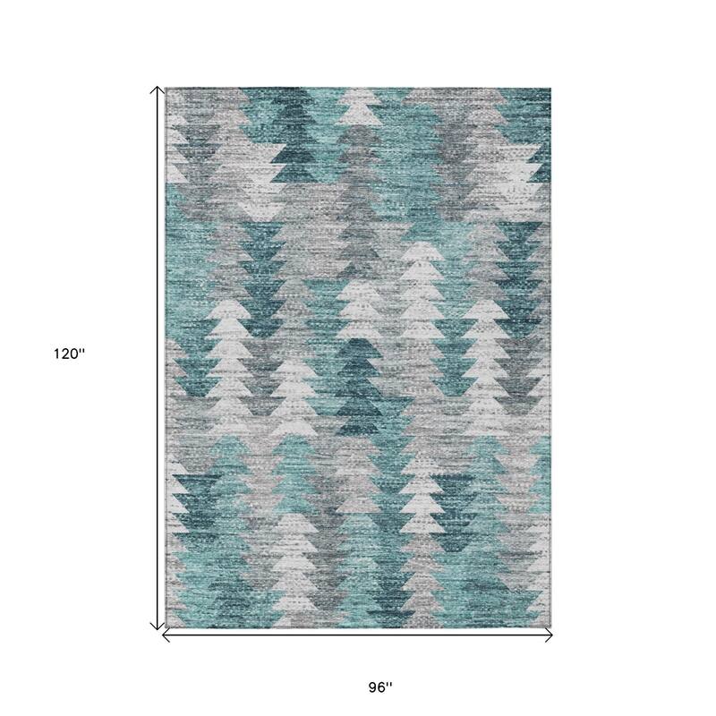 HomeRoots Geometric Transitional Rectangle Outdoor Rug