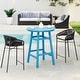 preview thumbnail 18 of 111, Polytrends Laguna Hdpe All Weather Outdoor Patio 35" Round Bar Table Pacific Blue