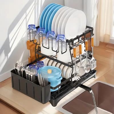 3-Layer Dish Drying Rack,Plate Racks,Dishes Holder for Kitchen Counter