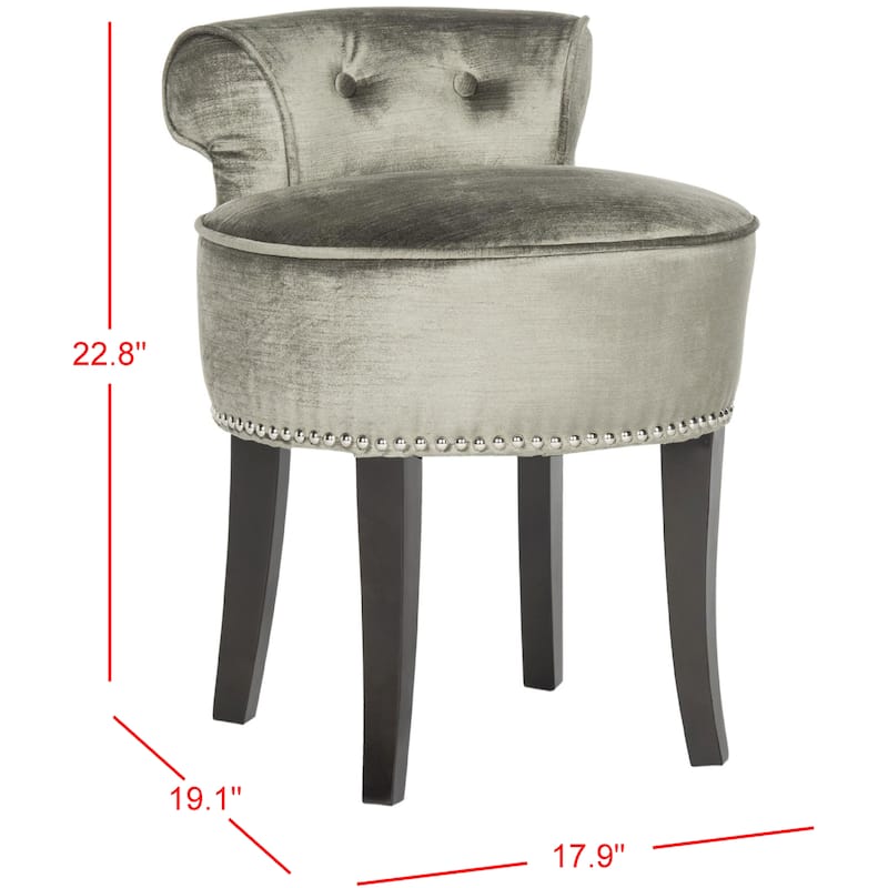 SAFAVIEH Aja Vanity Stool - 17.9" x 19" x 22.8" - 18Wx19Dx23H