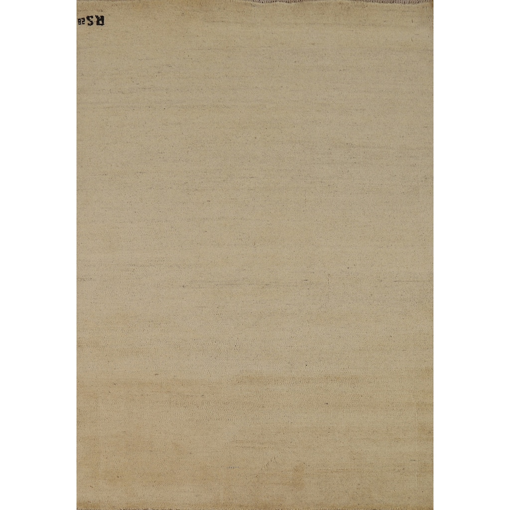 Gabbeh Modern Rug Hand-Knotted Wool Carpet - 4'0"x 5'9"