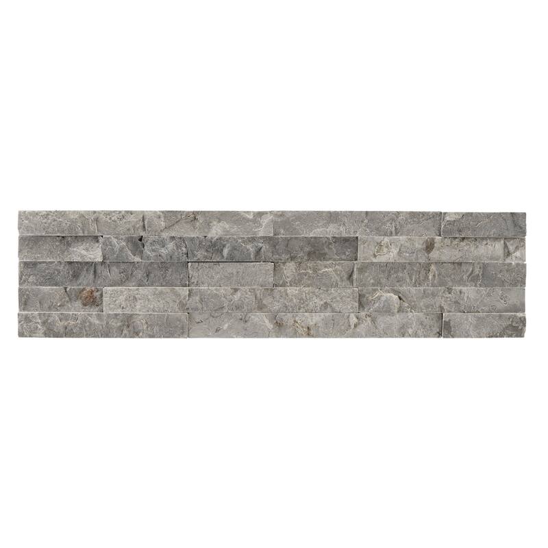 Slender Strip 3 in. x 12 in. Panel and 3 in. x 12 in. Corner Marble Wall Tile