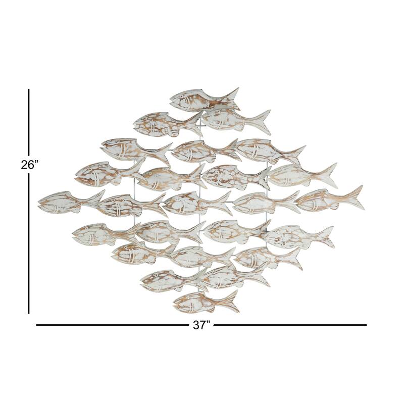 White Wood Handmade Fish Home Wall Decor