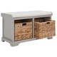 preview thumbnail 14 of 15, SAFAVIEH Freddy Vintage Grey Wicker Storage Bench - 33.5" W x 16.1" D x 19.9" H