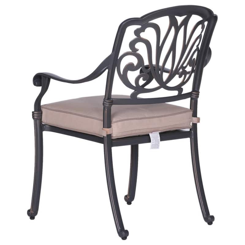 Saybrook Powder-coated Aluminum Arm Chair with Cushion, Set of 2