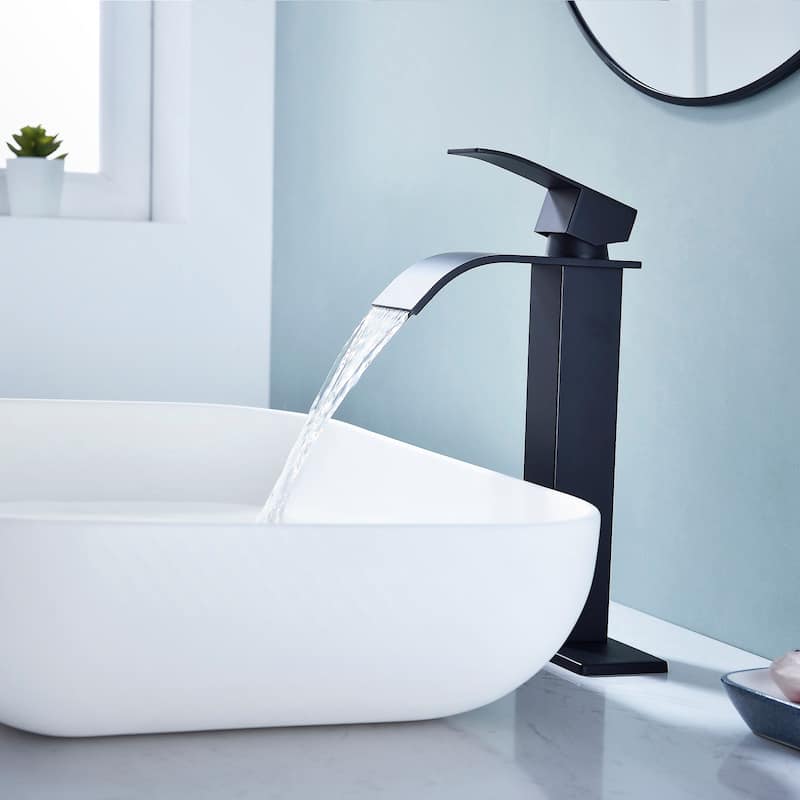 11" Tall Matte Black Single-Handle Single-Hole Basin Faucet