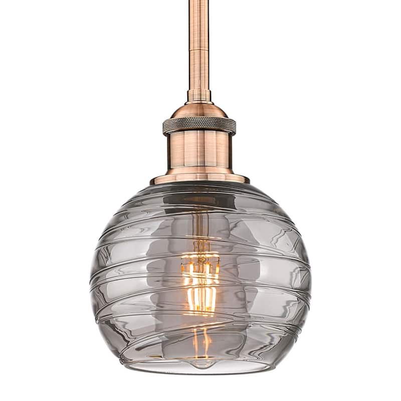 Innovations Lighting 616-1S 8 6 Athens Deco Swirl Pendant Athens Deco - Antique Copper