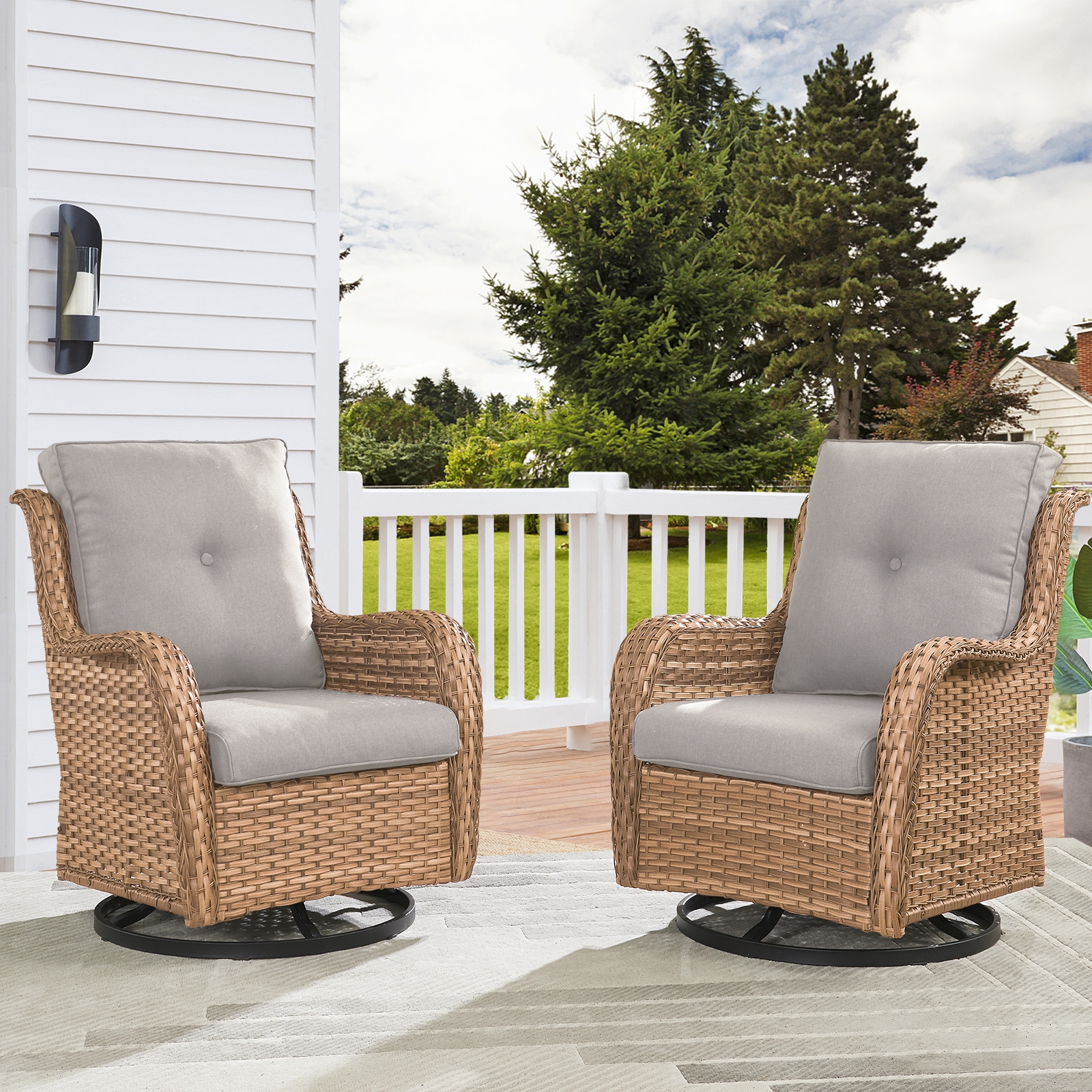 Broyhill swivel patio deals chairs