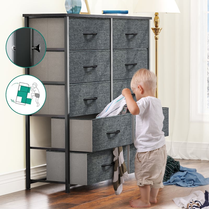 Moasis 10-drawer Bedroom Dresser Storage Tower