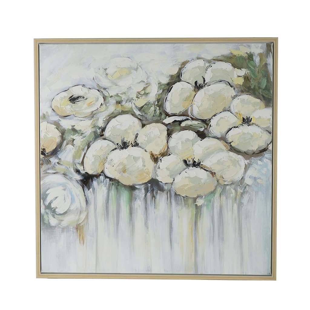 Rioni 39 x 39 Floral Wall Art Print, Handpainted Abstract Oil Painting