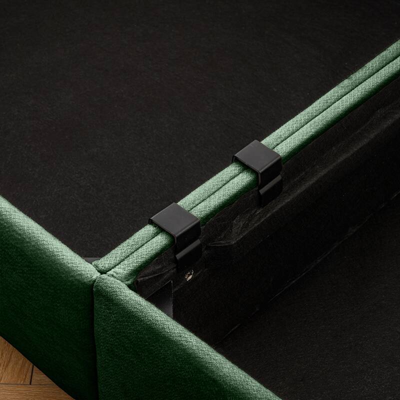 75.5" 2-Seater Chenille Sofa with Ottoman Storage, Cylindrical Backrest and Modular Design