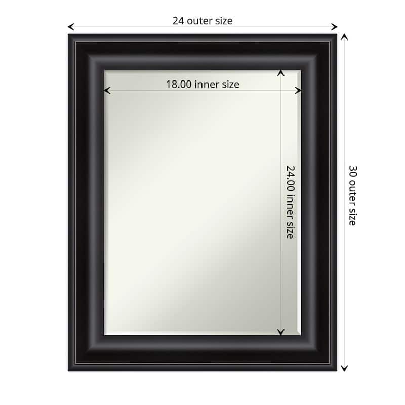Petite Bevel Wall Mirror - Grand Black Frame - Grand Black - 24 x 30 in - 24 x 30 in - Grand Black