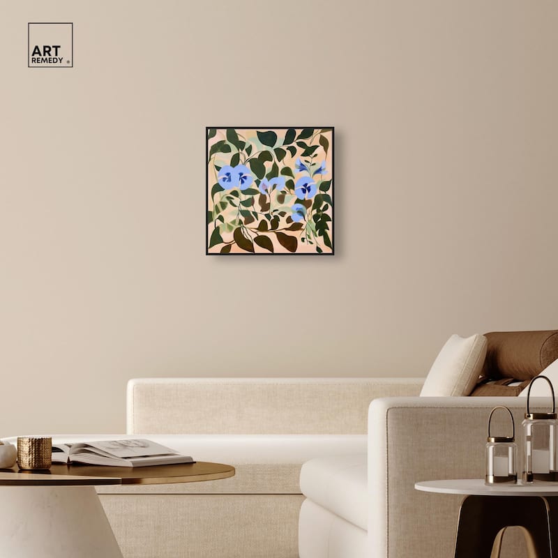 Naive Blue Flowers Canvas by Art Remedy