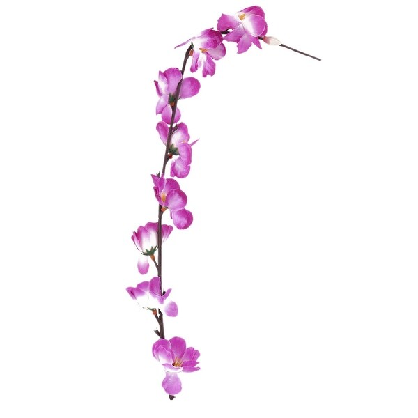 Unique BargainsLiving Room Decor Fabric Artificial Flower Vine Hanging Ornament Purple White