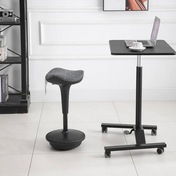 Vinsetto Lift Wobble Stool Standing Desk Chair 360 Swivel Tilting With Adjustable Height And Saddle Seat Grey Overstock 31978299