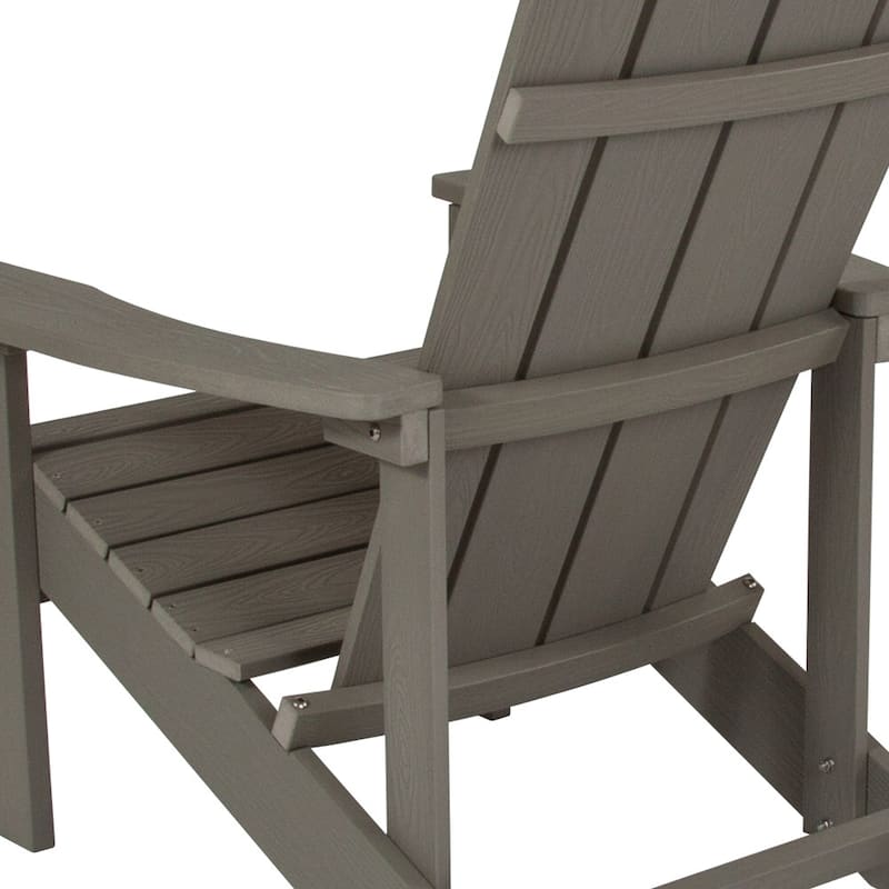 Outdoor All-Weather Poly Resin Wood Adirondack Chair - 29.5"W x 33.5"D x 35"H