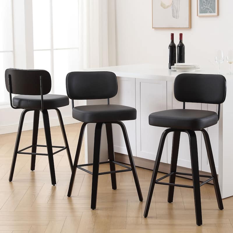 26"/29" Swivel Counter/Bar Stools with Black Bentwood Legs