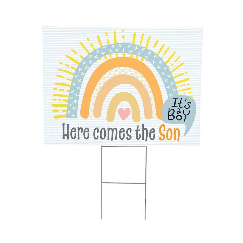 24" x 18" Yard Sign with H-Stake, Here comes the SON