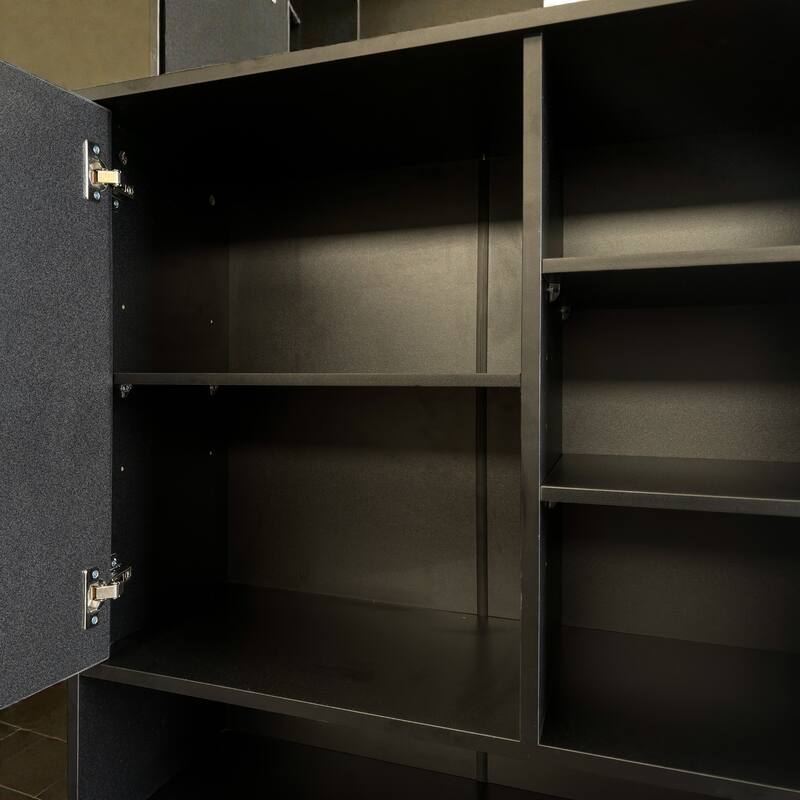 Freestanding Laundry Cabinet with Tilt-Out Hampers, Adjustable Shelves and Doors, Multi-Storage Laundry Organizer