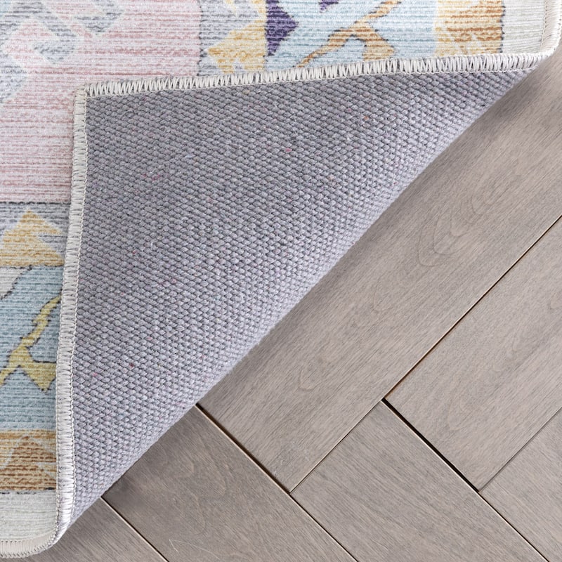 Well Woven Kids Rugs Ethnic Soft Medallion Machine Washable Area Rug