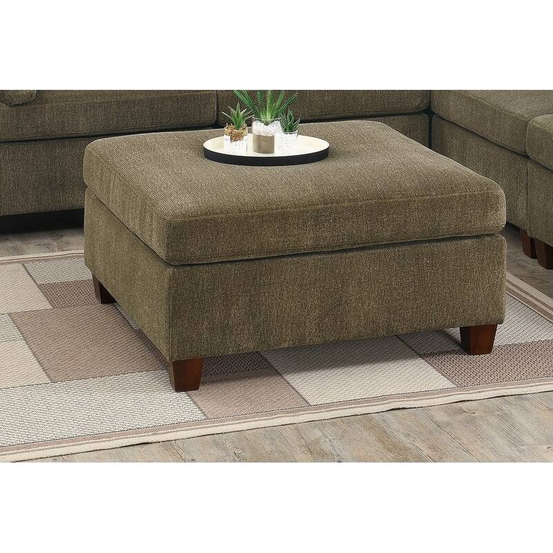Contemporary 1pc OTTOMAN Chenille Fabric Modular Corner wedge Sofa Living Room Furniture