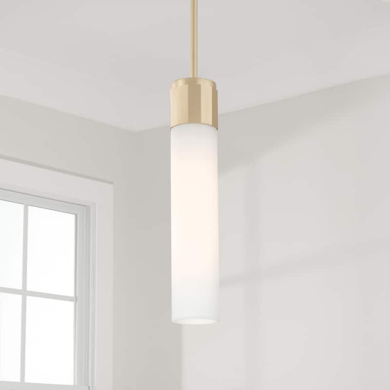 Sutton 1-light Soft Gold Mini Pendant w/ Soft White Glass