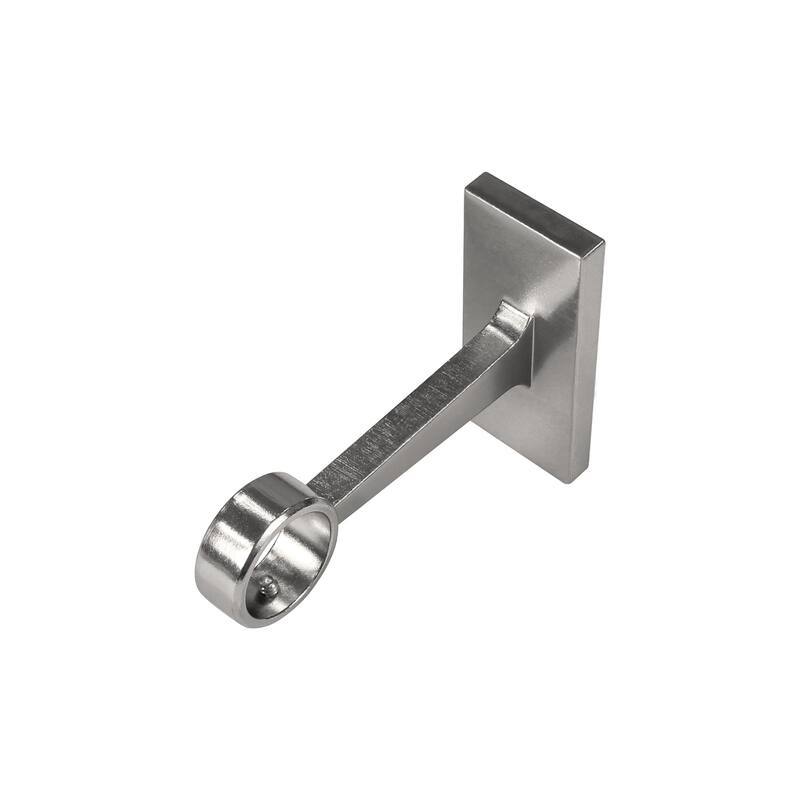 Lumi Home Furnishings Non-Adjustable Single Curtain Rod Brackets 1 in. (2-Piece) - Silver