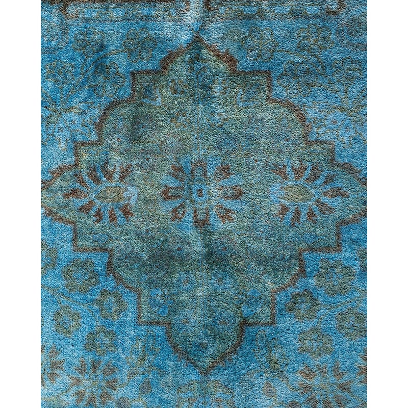 Fine Vibrance One-of-a-Kind Hand-Knotted Area Rug - Blue, 8' 1" x 10' 1" - 8' 1" x 10' 1"