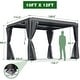 preview thumbnail 49 of 188, EROMMY Outdoor Louvered Pergola Gazebo with Adjustable Aluminum Rainproof Roof