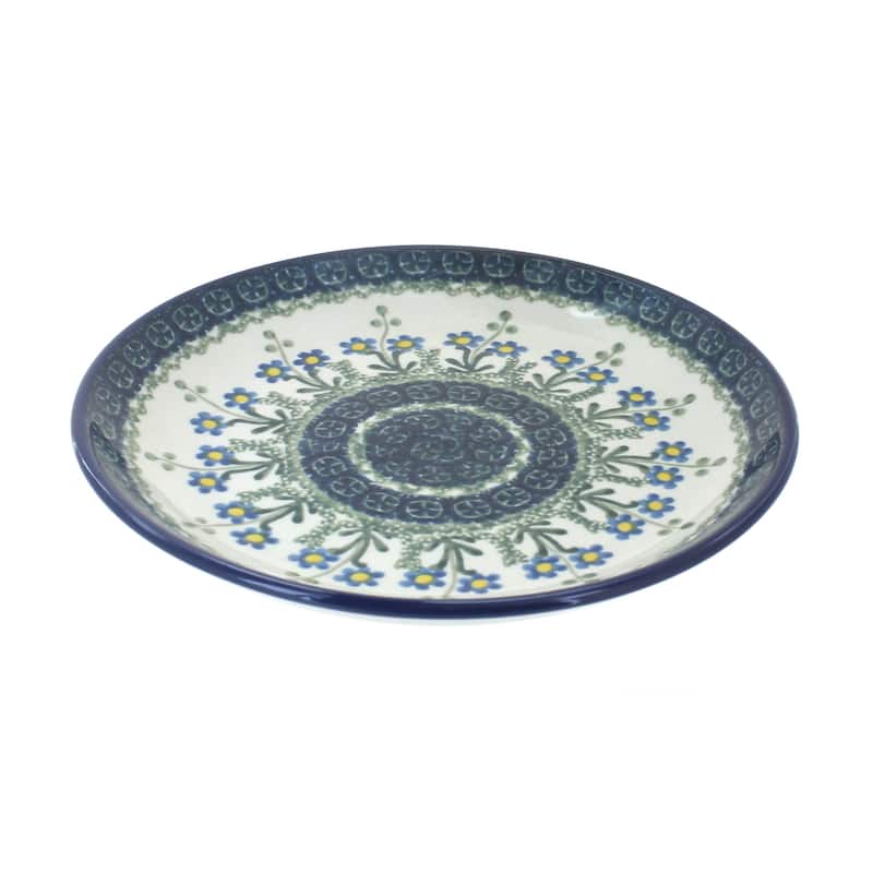 Blue Rose Polish Pottery Ceramika Artystyczna Dessert Plate - Blue Posy