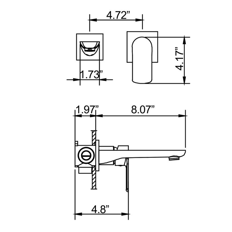 Wall Mount Bathoom Sink Faucet Single Handle Matte Black Bathroom Faucet 2 Holes Modern Vanity Basin Mixer Taps With Valve