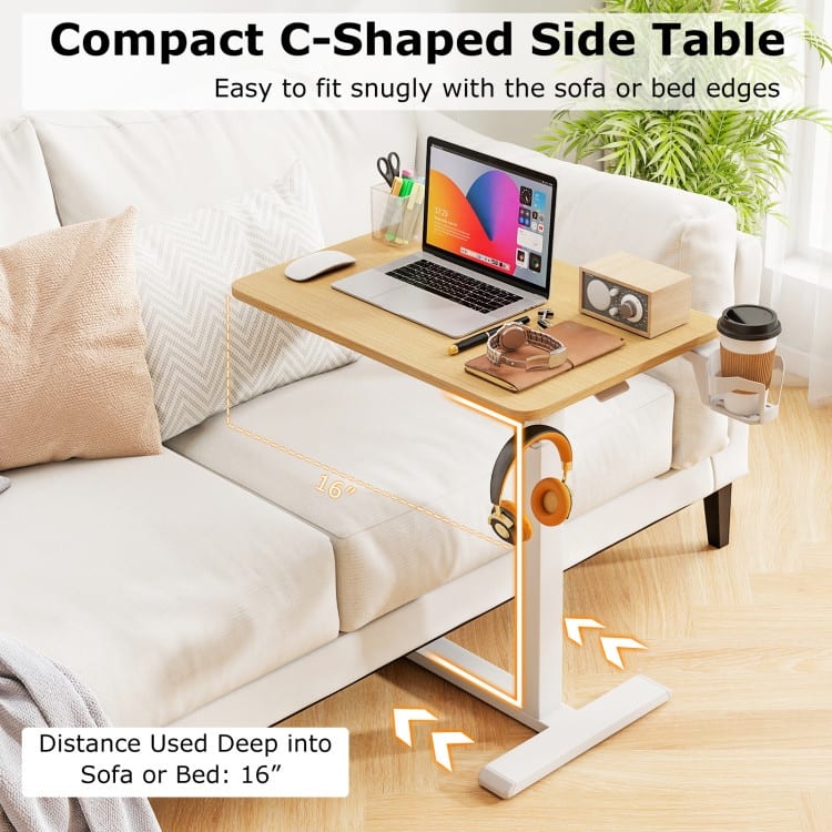 Engineered Wood Mobile Standing Desk with Adjustable Height