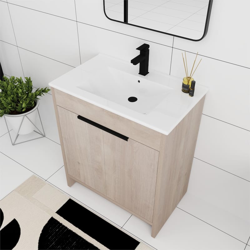 Bathroom Vanity With Sink In 24/30/36 Inch, Freestanding Bathroom Vanity With Soft Close Door and Adjustable Shelf