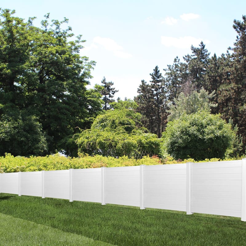 Privacy Screen Outdoor Privacy Fence Panels for Air Conditioner and Trash Can (2 Panels-White)