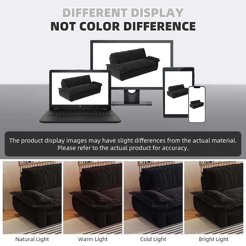 Homy Casa 73.2''/94.5" Queen/King Pull Out Sofa Bed, 3-in-1 Corduroy/Velvet Sleeper Couch