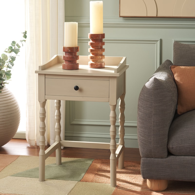 SAFAVIEH Astaroth Accent Table - 19"W x 16"D x 28"H - Sand