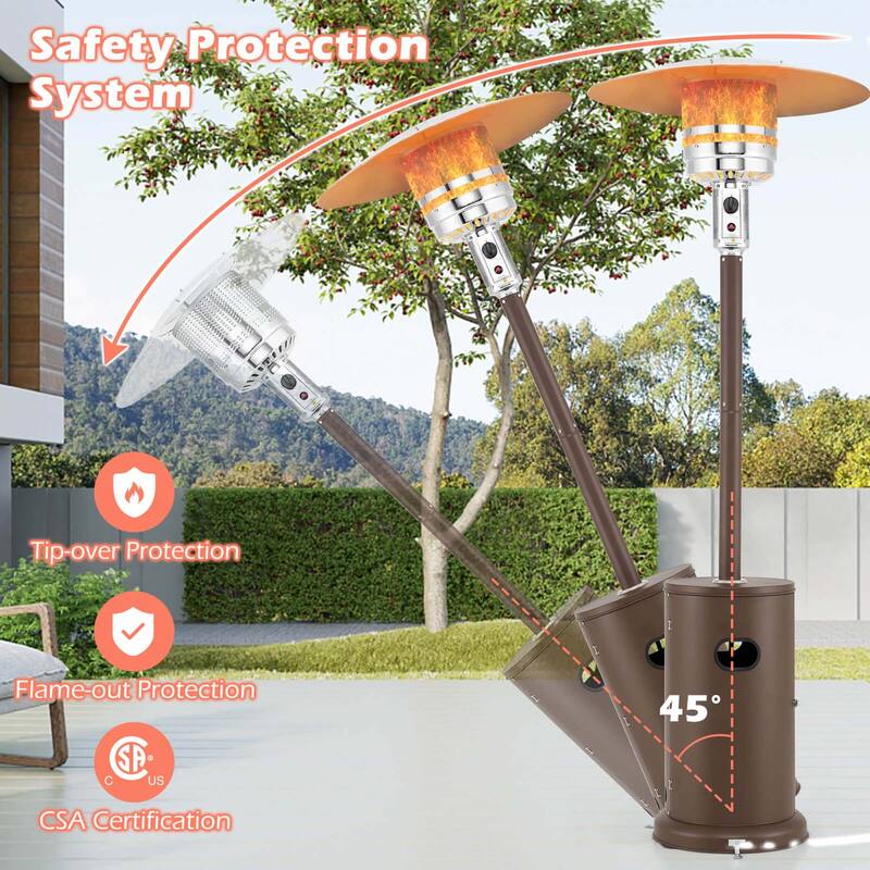 Costway 50,000 BTU Patio Heater with Wheels Round Table Design & - See Details