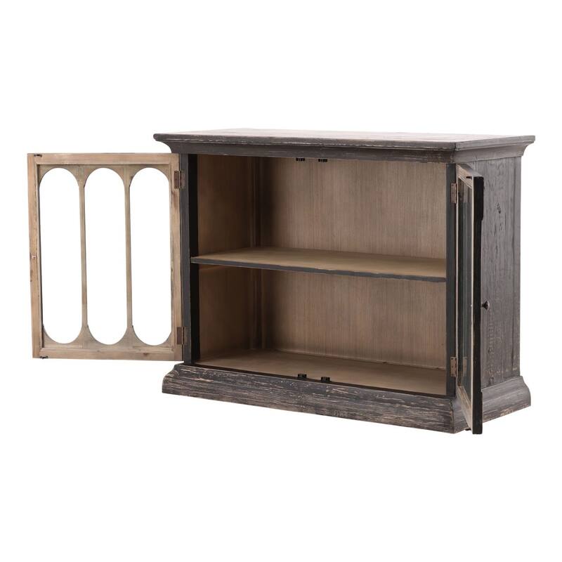 Furniture Classics Chet Reclaimed Pine Glass Storage Cabinet