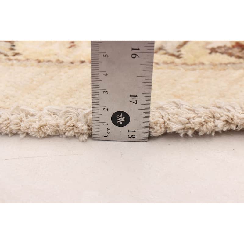 ECARPETGALLERY Hand-knotted Peshawar Oushak Cream Wool Rug - 8'10 x 9'2